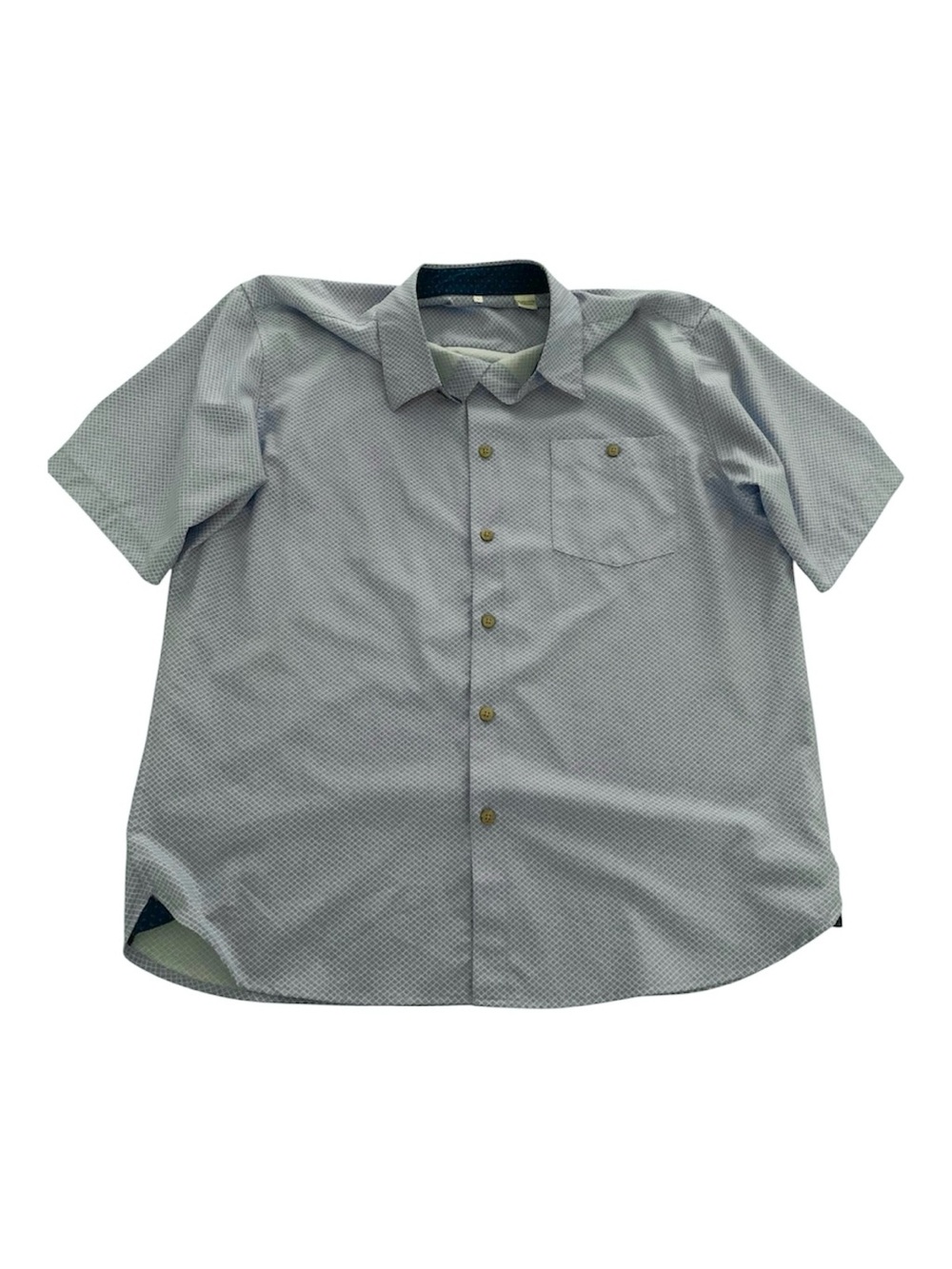 Casual Fresh Short-Sleeve Button-Down Shirt in Light Blue